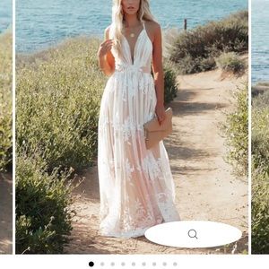 Vici Antonia maxi dress-white